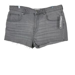 BDG Urban Outfitters Denim Shorts Size 34 High Rise Raw Hem Gray NWT